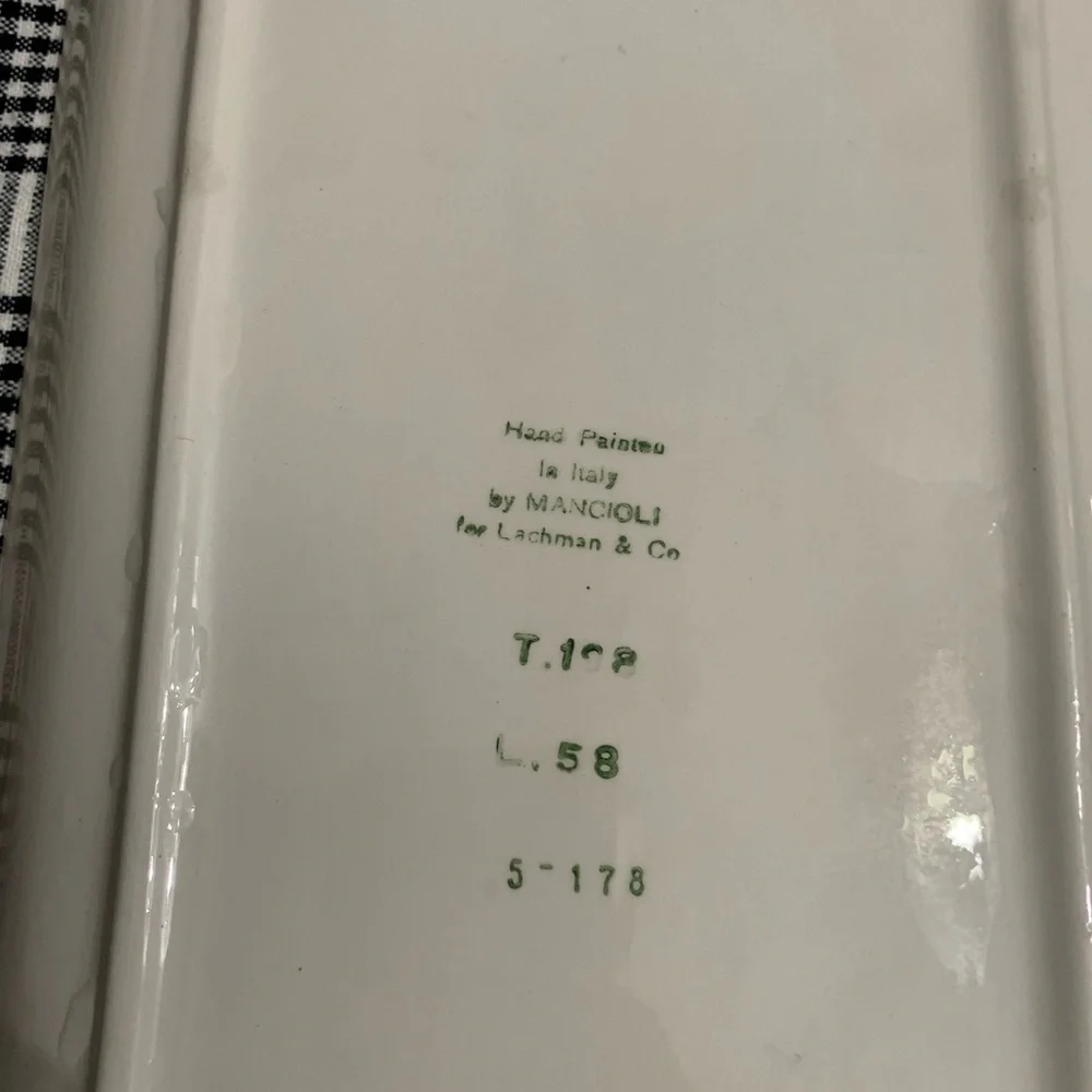 Vintage Mancioli Hand-Painted Ceramic Tray